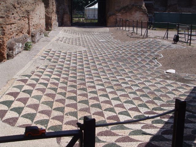 Rome Ancient mosaic at Caracalle Thermes