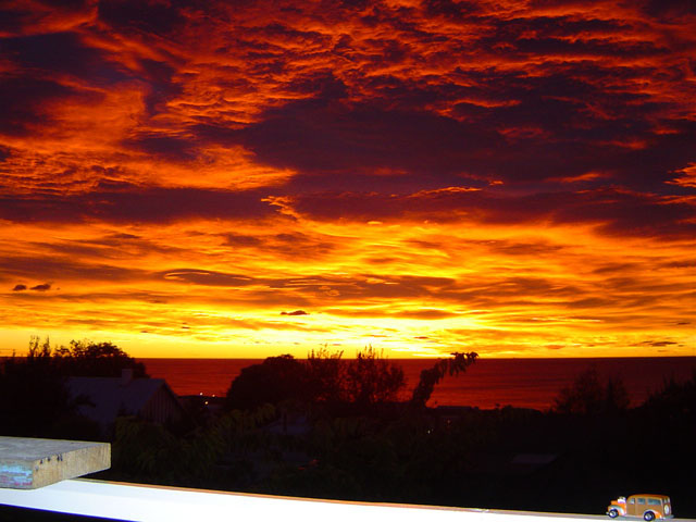 51 Sunrise in DU's Home Town Oamaru from His Balcony